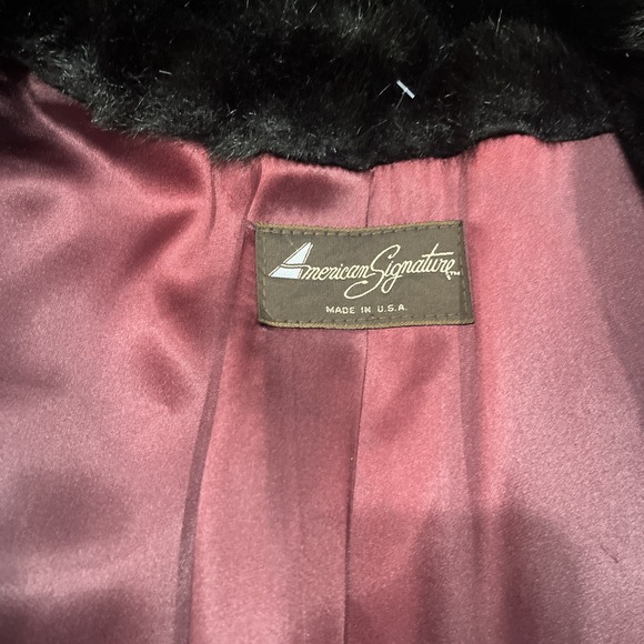 Vintage American Signature Made In USA Woman Faux Fur Coat Size 14 Dark Brown - Picture 7 of 8